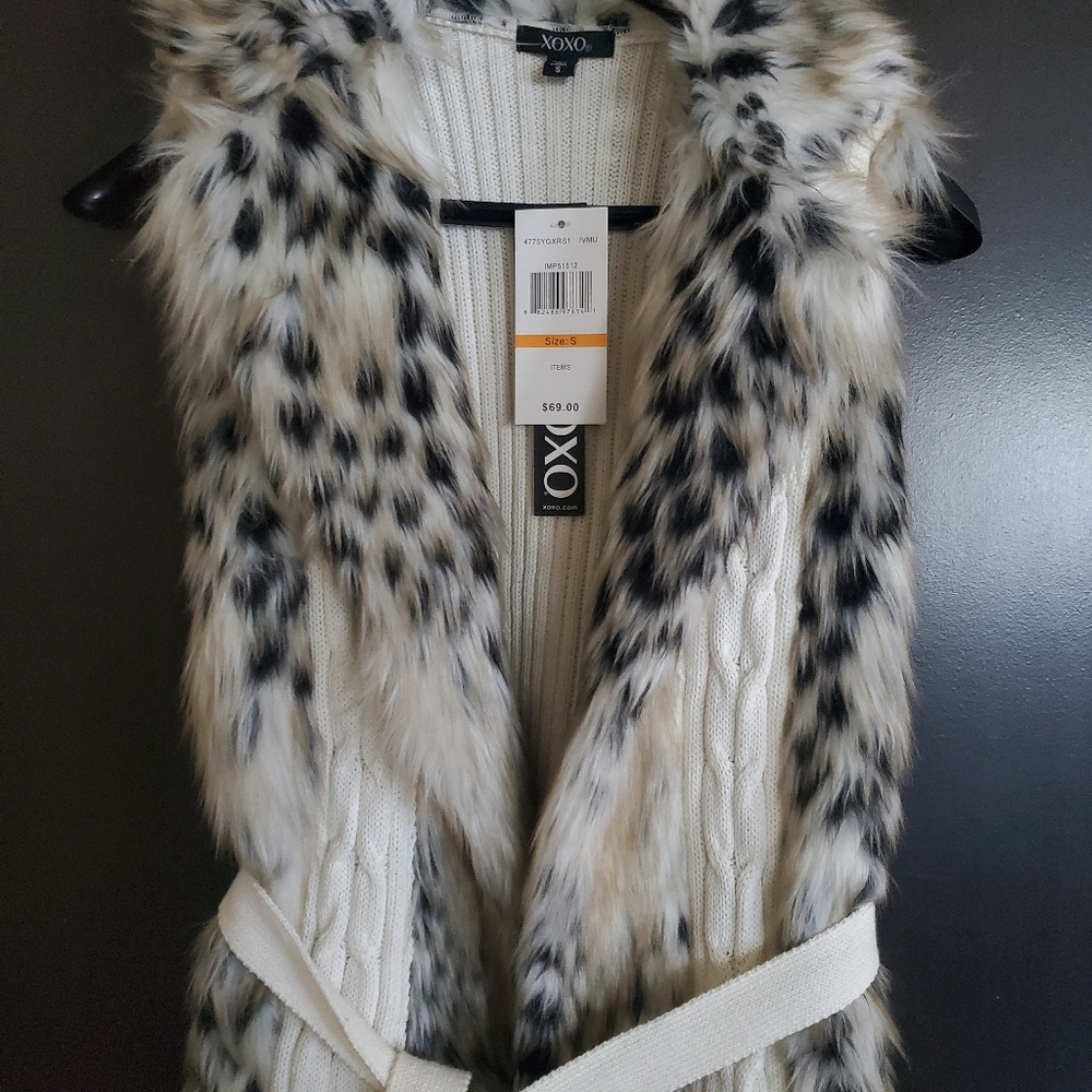 XOXO Fur and knit vest
